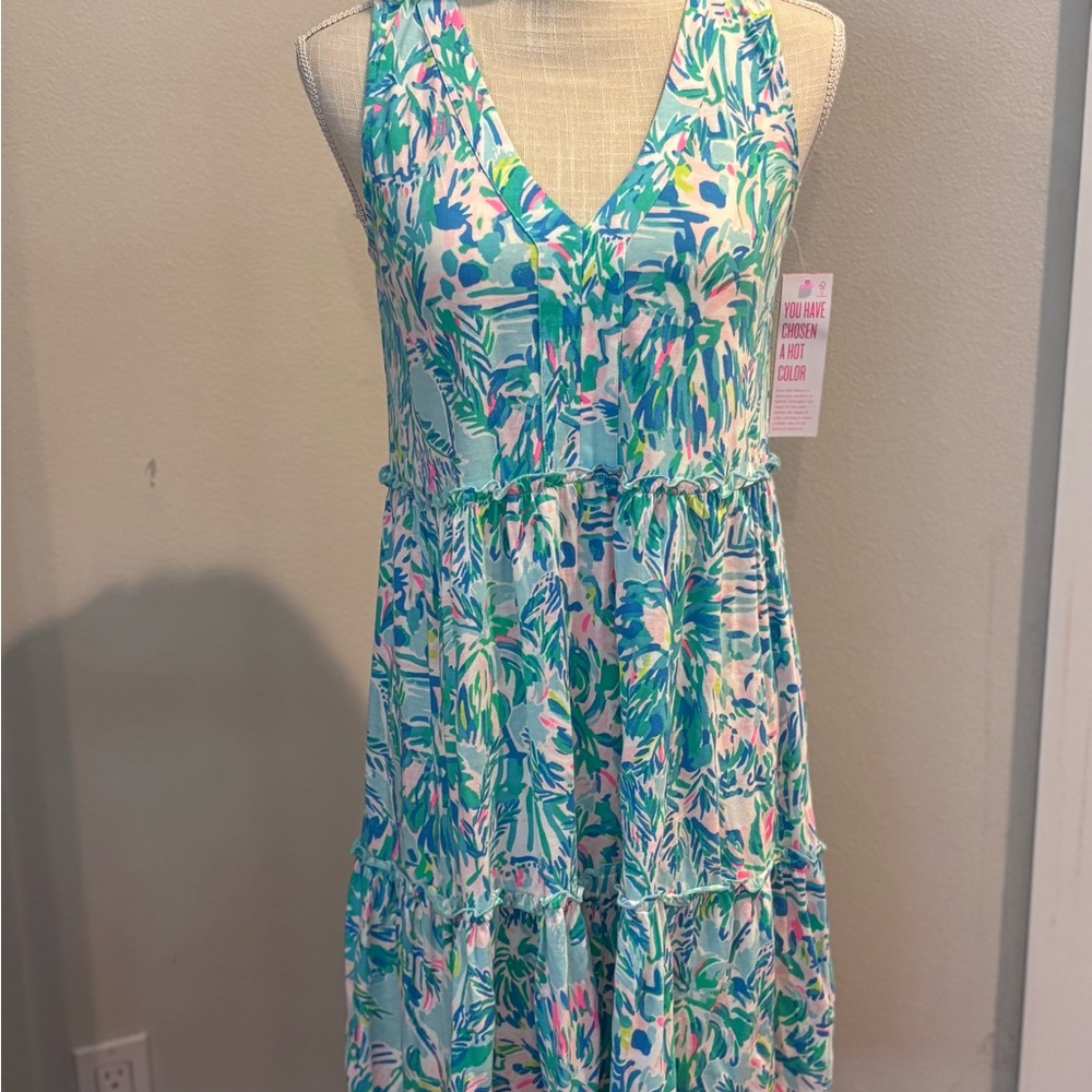 NWT Lilly Pulitzer Blue Sleeveless V-Neck Sundress